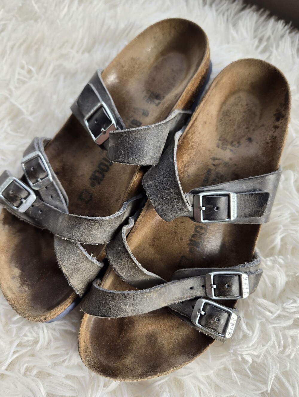 Birkenstock Franca Dove Greu Learher Strappy Cork Sandal EU 37